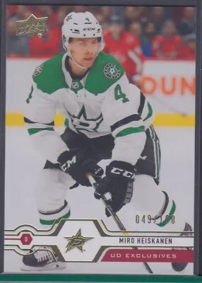 MIRO HEISKANEN 2019 Upper Deck UD EXCLUSIVES #398 /100 • $9