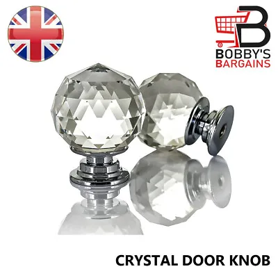 £8.85 • Buy Crystal Diamond Glass Door Knobs Drawer Cabinet Cupboard Handle Clear Wardrobe