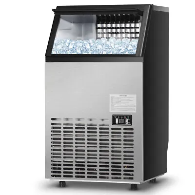 Commercial Ice Maker 50KG/24H Ice Making Machine Stainless Steel Ice Cube Maker • £409.95