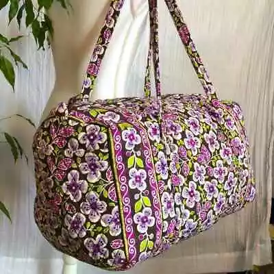 VERA BRADLEY Plum Petals XL Travel Bag Carry On Weekender With Shoulder Straps • $65