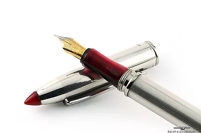 Marlen Vintage Sterling Silver Red Arianne Shuttle Fountain Pen - Rare! • $575