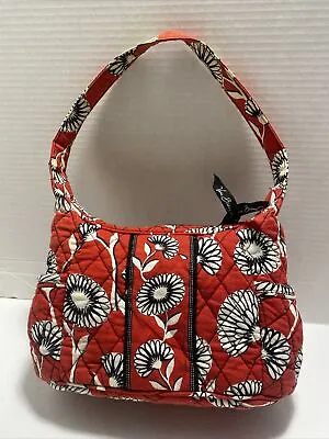 Vera Bradley Deco Daisy Red Quilted Zippered Purse With Bag Side Pockets • $19.99