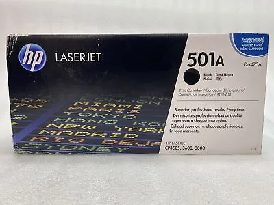 Genuine OEM Sealed HP 501A LaserJet Q6470A Black Toner Print Cartridge • $29.99
