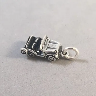 .925 Sterling Silver 3-D JEEP CHARM NEW Pndnt Car Army Military Vehicle 925 VH20 • $17