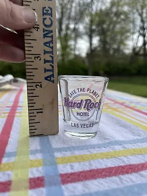 Vintage Shot Glass HARD ROCK Hotel  Las Vegas - Save The Planet! • $2.95