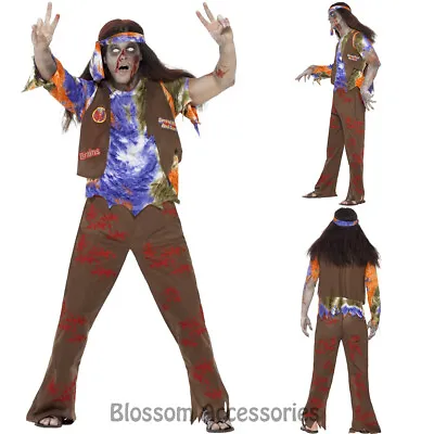 CL899 Zombie 60s 1960s Hippie Mens Retro Hippy Disco Groovy Fancy Dress Costume • $40.50