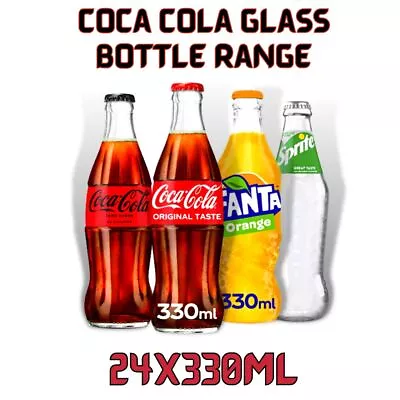 Coca Cola Glass Bottles Range 24x330ml + FREE DELIVERY • £35.99