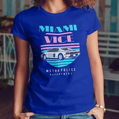 Miami Vice Funny Retro TV Fathers Day Gift Womens Tshirts • £16.99
