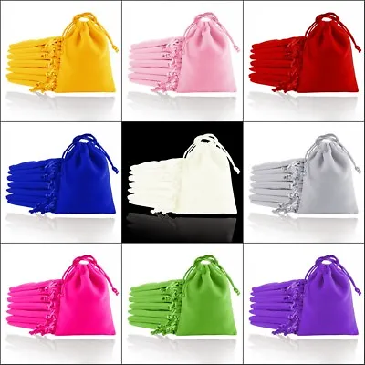 Velvet Jewellery Gift Bags Drawstring Pouches 7x9cm 8x10 10x12 12x16 15x20cm • £1.28