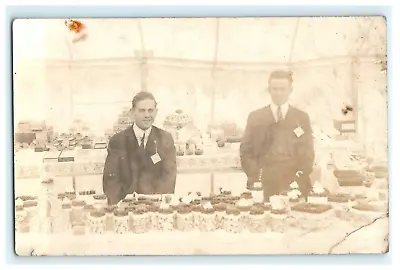 Two Men Vendors Waterbury CT RPPC Tent Booth - Unique • $47.50