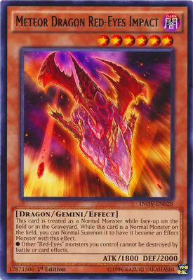 Yugioh! LP Meteor Dragon Red-Eyes Impact - INOV-EN028 - Rare - 1st Edition Light • $3.03