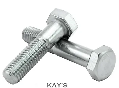 M10 (10mm) PART THREADED HEXAGON HEAD BOLTS HIGH TENSILE 8.8 ZINC PLATED SCREWS  • £2.58