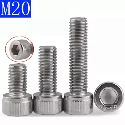 M20 Stainless Steel Socket Head Cap Screws A2 / 18-8 Metric DIN 912 2.5 Coarse • $43.32