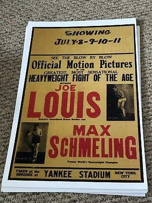 Joe Louis Max Schmeling Yankee Stadium New York Poster 11 X 17 (325) • $10.75