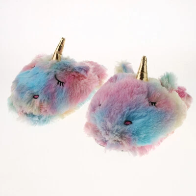 $17.45 • Buy Winter Plush Animal Head Unicorn Slippers Cute Indoor Home Non-Skid Slippers