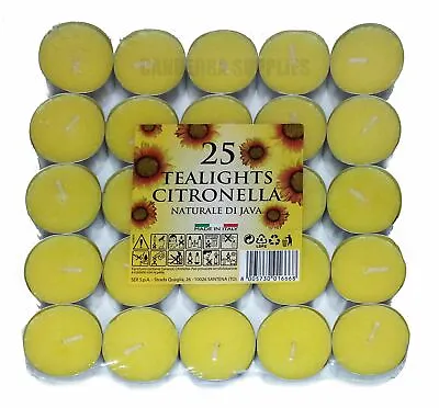 25 X Prices Candles Tealights Citronella Insect Wasp Midge Mosquito Repeller • £6.99