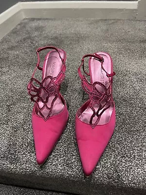 Ladies Size 6.5  - 39.5 Pink Diamanté Leather Shoes - MAGRIT • £15