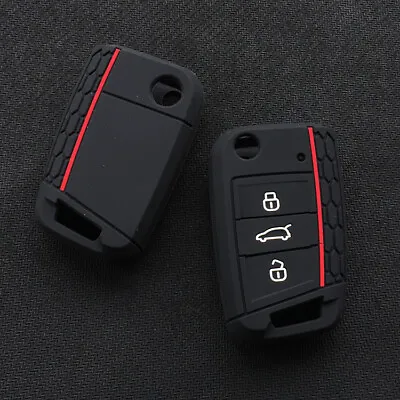 $4.96 • Buy Fit VW Tiguan Arteon Filp 3 Button Smart Remote Key Fob Silicone Case Cover 