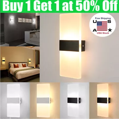 6000K Modern LED Wall Lighting Up Down Cube Bedroom Bedside Sconce Lamp Fixture • $14.99
