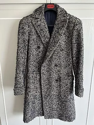Suit Supply Magee Tweed Wool Overcoat Size 38 Medium • £199