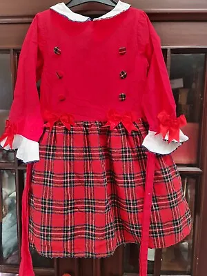 Couche Tot French Spanish Red Tartan Girl Dress 5 6 Years Miranda Boden • £15