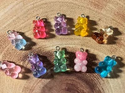 £3.65 • Buy 10 Jelly Babies Teddy Bear Charms🐻Jewellery Making/Sewing/Card Making/Crafting