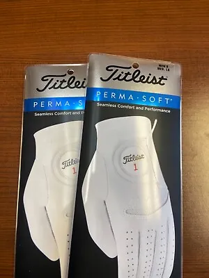 2 New Titleist Perma Soft Mens Golf Glove Size Medium-Large • $32