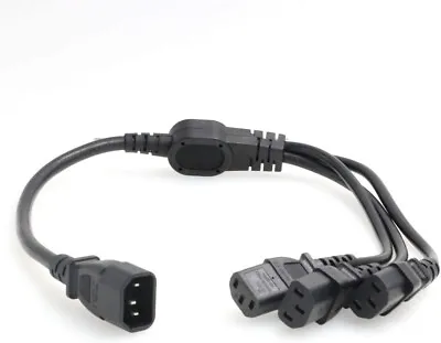 New PDU IEC 320 C14 Male To 3 X C13 Female Y Splitter Power Adapter Cable 10A • $16.19