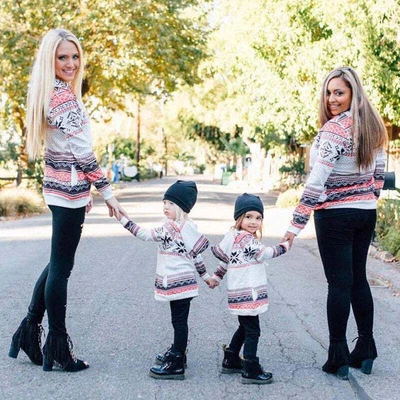$28.63 • Buy Christmas Parent-Child Hooded Sweater With Snowflake Print