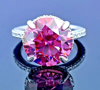 RARE 2.05 Ct Certified Pink Diamond Solitaire Ring 925 Silver Amazing Luster • £57.83