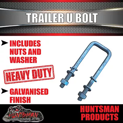 1x 50mm X 150mm 1/2  Galvanised Trailer Caravan Boat U Bolt + Nuts & Washers • $6