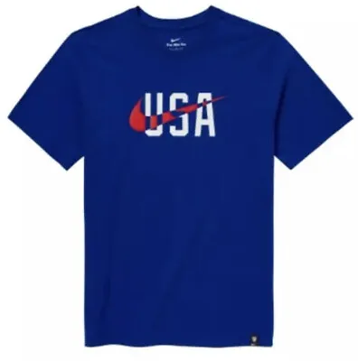 Nike Team USA Swoosh Training Soccer T-shirt Blue Short Sleeve Mens Size Small • $18.59