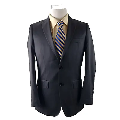 Marc Anthony Slim Fit 38R 2 Button Gray Stitched Lapel Suit Blazer Jacket • $67.99