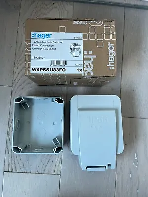 Hager 13amp Double Pole Switched Fuse Connection Unit IP66 • £14