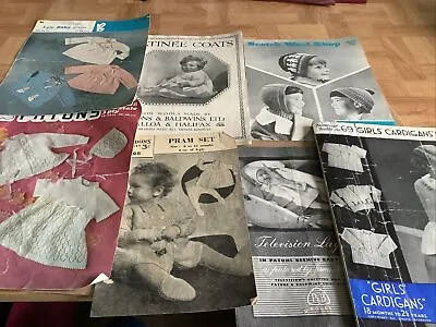 7xVintage Baby Knitting Patterns/ Booklet Patons 3 Ply Beehive Quickerknit • £1.50