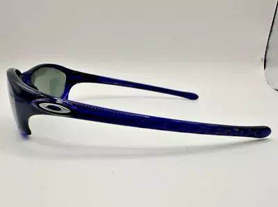 OAKLEY XS Five USA Crystal Transparent Blue Wrap Polarized Sunglasses 55-17-140 • $68.88