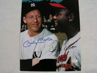 Mickey Mantle & Hank Aaron Signed 8 X 10 Photo Certified MVP's 736 & 755 HR's • $9.99