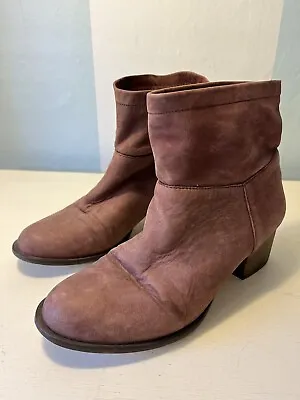 J Jill Suede Ankle Booties Muted Plum Purple Size 7.5M Block Heel • $33.77