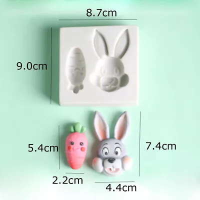 Rabbit Carrot Fondant Mould Easter Silicone Cake Sugarcraft Topper Bake Mold  • £4.55