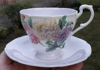 £9.99 • Buy Paragon Bone China Chrysanthemum Flowers Lilac Tea Cup & Saucer