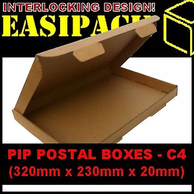 Cardboard Postal Mail Boxes PIP (Large Letter) 320x230x20mm - C4 - MULTI LISTING • £2.99