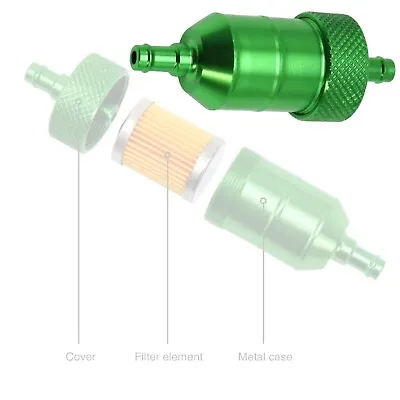 GREEN  1/4  Aluminum Black Gas Fuel Filter For Dirt Pit Bike ATV Quad Go Kart • $9.99