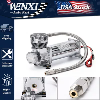 $134.70 • Buy Air Ride Compressor Train Horn Lowrider Bags Suspension Chrome 12v 200psi 480