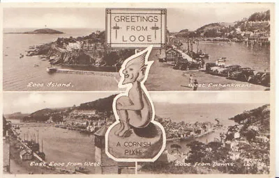 Cornwall Postcard - Greetings From Looe - A Cornish Pixie - Ref 3505A • $5.11