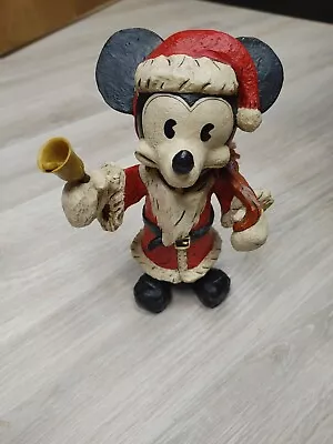 Disney Mickey Mouse 8.5  Santa Figurine Christmas Holiday Present Toys Bell • $23