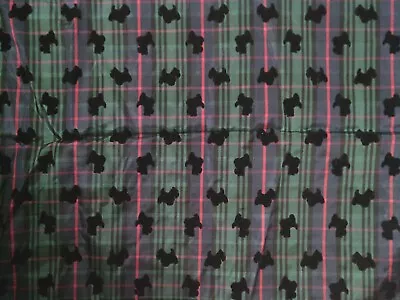 Scotty SCOTTIE Dog Plaid Taffeta Print **OOP Fabric Piece • $7