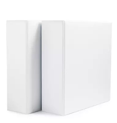 Economy 3 Ring Binder Showcase View Binder With 3 Inch D-Ring 2-Pack White • $23.77