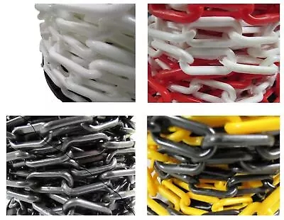 Plastic Safety Barrier Chain Fence 25M (Decorative Various Colours & Sizes) • £25.95