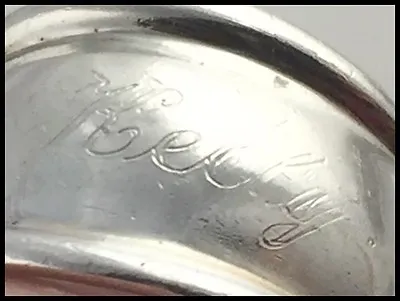 VINTAGE .925 Sterling Silver - Monogrammed  Kelly  - Band Ring - Size 6.5 • $27