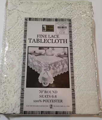 Better Home Fine Lace Tablecloth 100% Polyester Variety 70 Round  WHITE  New • $8.99